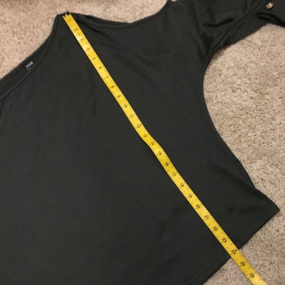 Olive Knit Off Shoulder Cold Sholder Sweater With Heraldry Buttons - Picture 14 of 15